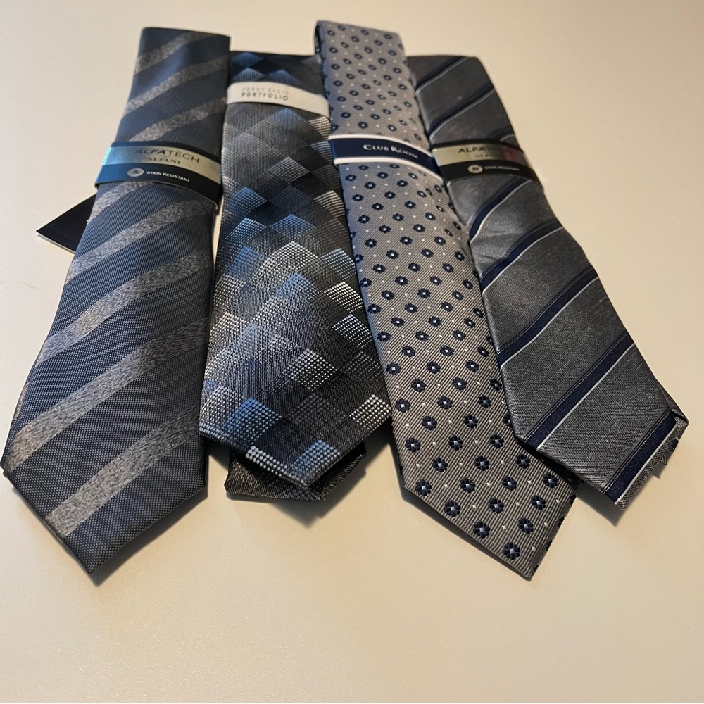 Men's Perry Ellis, Alfani and Club Room Gray Blue Tie Set